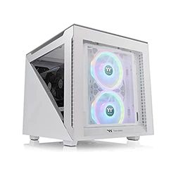 Thermaltake Divider 200 TG Snow Micro-ATX-PC-behuizing, 3 x gehard 3 mm glazen zijpaneel, wit