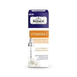 Acqua alle Rose, Concentrato Attivo di Vitamina C di Rosa Canina, Siero Antirughe, Antiossidante e Illuminante, Booster Elevata Concentrazione di Vitamina C, Per Pelli Spente e Opache - 30 ml