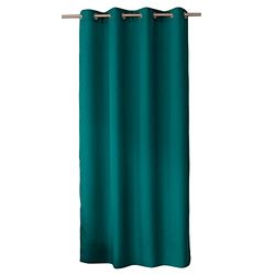 ED ENJOY HOME - Cortina Decorativa con Ojales Plateados, 140 x 240 cm, Verde Esmeralda, 100% poliéster, satén, colección básica