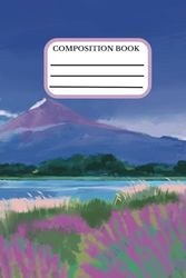 Cuaderno Rayado 6 x 9 in (15.24 x 0.58 x 22.86 cm) Paisaje Montaña Mountain Cute Acabado Mate: Libreta Aesthetic - Niños, Adultos, Adolescentes