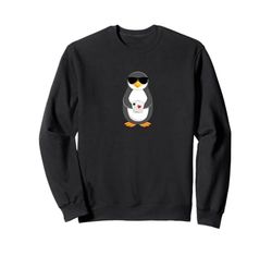 Funny Penguin Wearing Sunglasses Playing Poker Sweatshirt