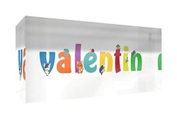 Little Helper recuerdo decorativo de acrílico transparente pulido como diamante estilo illustratif pintado con el nombre de joven niño Valentín 5 x 21 x 2 cm gran