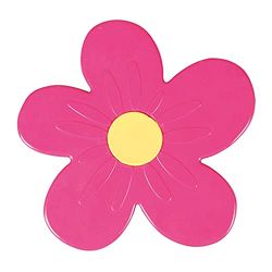 Gedy G-Daisy Tappeto Antiscivolo, 4 Tappeti Antiscivolo a Forma di Fiore, Misure: 12,5X8,5, Tappetino Bagno in Resina, Finitura Rosa, Design R&S, 2 Anni Garanzia