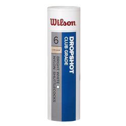 Wilson Dropshot Shuttlecocks, Volani da Badminton, 6 Pezzi, Plastica/Sughero Naturale, WRT6046WH Unisex, Bianco