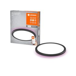 LEDVANCE SMART+ ORBIS WiFi-paneellamp, zwart, 19 W, 1790 lm, 235 mm, regelbaar wit licht (2700 K-6500 K), frame met RGB-kleurlicht, dimbaar, bestuurbaar via app, compatibel met Amazon, Google en Co.