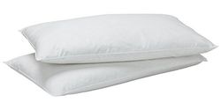 Pikolin Home - Conjunto de 2 almofadas de penas e penas (30 % pinos) - Capa dupla de algodão, respirável, suave, baixa firmeza, para dormir de barriga para baixo