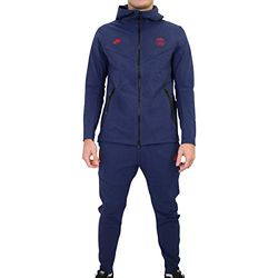 Nike PSG M NSW TCH Pck Hoodie FZ Cl Sweat-Shirt Homme Midnight Navy/University Red FR: 2XL (Taille Fabricant: 2XL)