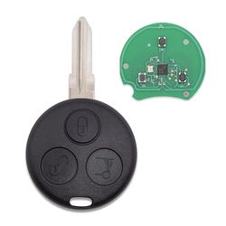 GIANTO Carcasa para Llave Compatible con Mercedes Benz, Smart Fortwo, 450 Roadster, Crossblade, Carcasa Protectora de plástico + Chip electrónico (Comprobar compatibilidad)