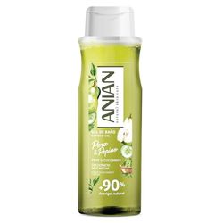 ANIAN - Żel do kąpieli gruszki i ogórka, 750 ml, z ekstraktem z herbaty Matcha, przyjemny i swobodny zapach, do wszystkich rodzajów skóry, 90% składników pochodzenia naturalnego, odpowiedni dla wegan