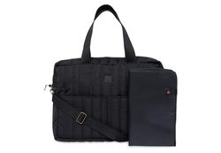 Jollein Changing Bag Puffed Moss - Black - Water-Repellent - Pram Bag - Baby Bag Multifunctional - Black, black, Contemporary