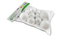 Malinos Bastel 301034 - Set di 10 palline di polistirolo, 5-10 cm, colore: Bianco
