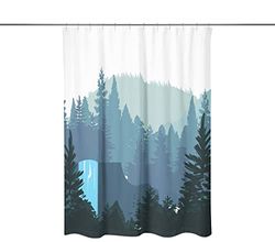 Bonamaison Shower Curtain, Polyester, Multicolor, 150x200