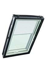 Roto Estor Plegable Original ZFA para claraboya, riel de guía, Plateado, para tragaluz, Serie Designo R4/R7 y Classic K 43/73, tamaño 074/118, Color de la Tela Blanco