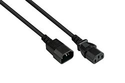 Good Connections P1430-S015 - Prolunga per elettrodomestici a freddo, 1,5 m, C14 (dritto) su C13 (dritto), 0,75 mm², colore: Nero