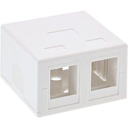 InLine 76202B - Presa di collegamento da parete per 2 prese Keystone RJ45, colore: Bianco