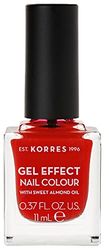 KORRES Natural Gel Effect Nail Colour, Coral Red 11 ml, Vegan