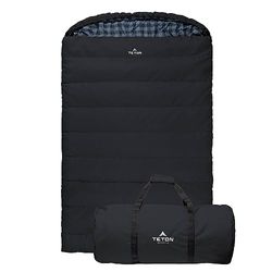 TETON Sports 2022 Bridger Charcoal Sac de Couchage Unisexe, Anthracite (Doublure en Polyester Bleu), Mammoth 20F