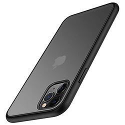 TENDLIN Compatibel met iPhone 11 Pro hoesje doorschijnende matte harde achterkant met zachte siliconen bumper comfortabel hoesje (zwart)