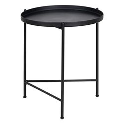 Bijzettafel 50 x 50 x 58 cm, zwart metaal (2 stuks)