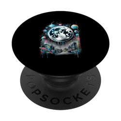 Arte callejero de los 90 Hip Hop Graffiti Moon PopSockets PopGrip Intercambiable