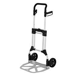 Olympia Tools 440 LB Aluminum Folding Hand Truck with Telescoping Handle - Foldable Moving Furniture Trolley Dolly Cart with 2-Wheels & Ergonomic Handle - Collapsible Hand Trucks for Home, Office