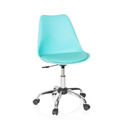 hjh OFFICE 742009 Silla de Oficina Giratoria Fancy Pro Piel sintética Turquesa, Sillas de Escritorio con Ruedas, Estilo nórdico, Altura Ajustable