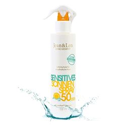 Jean & Len Sensitiv Sonnenspray 50 LSF wasserfest, für empfindliche Haut geeignet, 250 ml