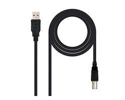 Watio Wave Câble USB 2.0 noir de 1 m, type a/m vers b/m, idéal pour les imprimantes et les appareils. Connectez et transférez facilement des données