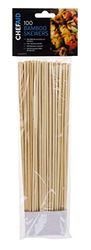 Chef Aid Brochettes en Bambou de 25,5 cm, Lot de 100, Écologiques, Solides et Durables, Idéales pour Grillades, Barbecues et Plateaux de Fête