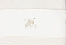Jollein 008-524-67056 - Lenzuolo per lettino Dreamy Mouse, 120 x 150 cm, colore: Bianco
