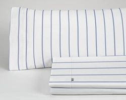 Juego de sábanas de algodón rita color azul. Cama de 150 cm 3 piezas