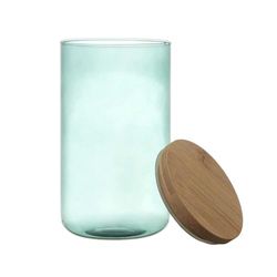 COOK CONCEPT, KA5503 1L Coloured Glass Jar with Bamboo Lid, Ideal for Food Storage, Aesthetic and Practical Design, Size 184 x 10 x 10 cm, Blue