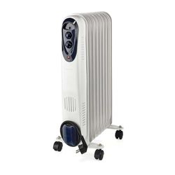 Nedis Mobiele Olieradiator - 800/1200 / 2000 W - 9 Vinnen - Instelbare thermostaat - 3 Warmte Standen - Omvalpreventie - Wit