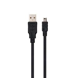 Ewent Cavo USB 2.0 Tipo A/Maschio a B/Mini, Ricarica e Sincronizzazione per Navigatori, Fotocamere Digitali, Mp3, Doppia Schermatura AWG 28 in Rame, 1,8m, Nero