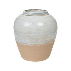 Romimex Florero Azul Beige Terracota 22 x 24 x 22 cm