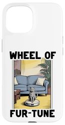 Wheel Of Fur-Tune Robot Vacuum Cleaner Funny Cat Case for iPhone 15