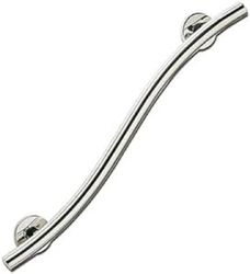 Homecraft Grab Rails met gepolijst roestvrij staal, veiligheidssteun grijpstang voor badkamer en rond het huis, ideale mobiliteitsassistent voor ouderen, gehandicapten en gehandicapten, gebogen, 450 mm