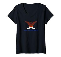 Mujer San Francisco Phoenix Design Vintage Gift San Francisco Bandera Camiseta Cuello V