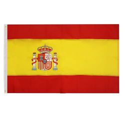 AZ FLAG - Flaga Hiszpanii Premium - 150x90 cm - Hiszpańska flaga szyta i haftowana Nylon 200D z wbudowanymi metalowymi oczkami - 200 g