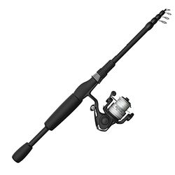 Zebco 33 Micro Carrete Giratorio y caña de Pescar telescópica, caña de Pescar telescópica Extensible de 19 Pulgadas a 5 pies con Mango de caña ComfortGrip, Carrete de Pesca antirretroceso Quickset,