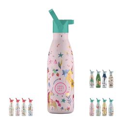 Children's Stainless Steel Water Bottle, Keeps 36 Hours Cold 18 H Hot, BPA-Free Thermal Bottle with Triple Wall, Leak-Proof, 350 ml
