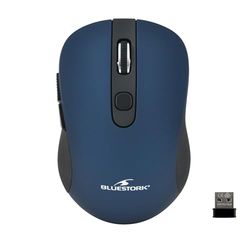 NIEUWE BLUESTORK Draadloze muis met 6 toetsen, metaalblauw - 2,4 GHz - tot 1600 dpi - compatibel met Windows en Mac