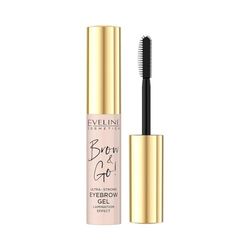 Eveline Cosmetics Brow & Go! Gel de cejas transparente ultra fuerte – Alcanza cejas laminadas con fórmula vegana, 10 ml