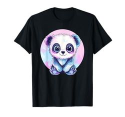 Carino Baby Panda Bear Colori Pastello Illustrazione Maglietta