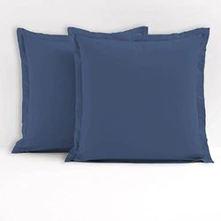 Home Linge Passion HP-62648 - Juego de 2 Fundas de Almohada (63 x 63 cm), Color Azul