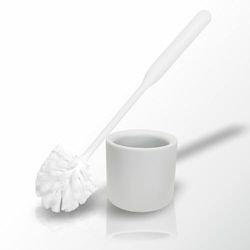 York Brush with Holder Toilet Cleaning for Hotel Inn Pension Restaurant Modern White 35 x 11 cm, 90% recycled granules, standard size