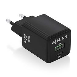 VoltShine Caricatore 30 W, 1 x USB-C PD3.0, 1 x USB-A QC3.0, Compatibile con dispositivi mobili e Tablet per la Ricarica Rapida.