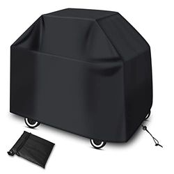 Diboniur Copertura Barbecue da Esterno, Copri Barbecue Telo Barbecue BBQ Protezione con Rivestimento Resistente All'acqua (145x61x117cm Nero)