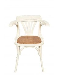 Biscottini Krzesło Thonet 75 x 42 x 42 cm | Krzesła kuchenne z drewna jesionowego | Krzesła do jadalni drewno białe | Krzesło kuchenne z rattanu