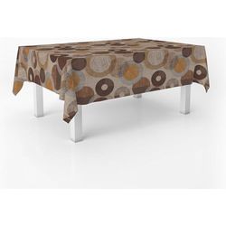 ECOMMERC3 Nappe en Toile cirée rectangulaire Taille 180 x 140 cm Style, durabilité et Facile d'entretien pour Votre Table - Nappe en Toile cirée Anti-Taches et imperméable, Marron